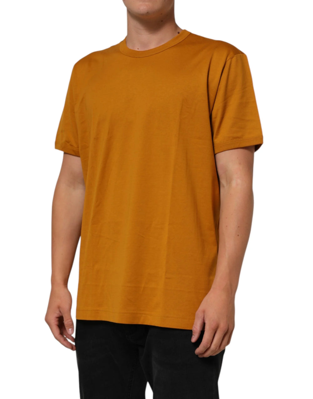 Dolce & Gabbana Golden Brown Crew Neck Short Sleeve T-shirt - IT58 | 3XL - T-Shirts