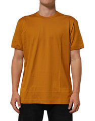 Dolce & Gabbana Golden Brown Crew Neck Short Sleeve T-shirt - IT58 | 3XL - T-Shirts