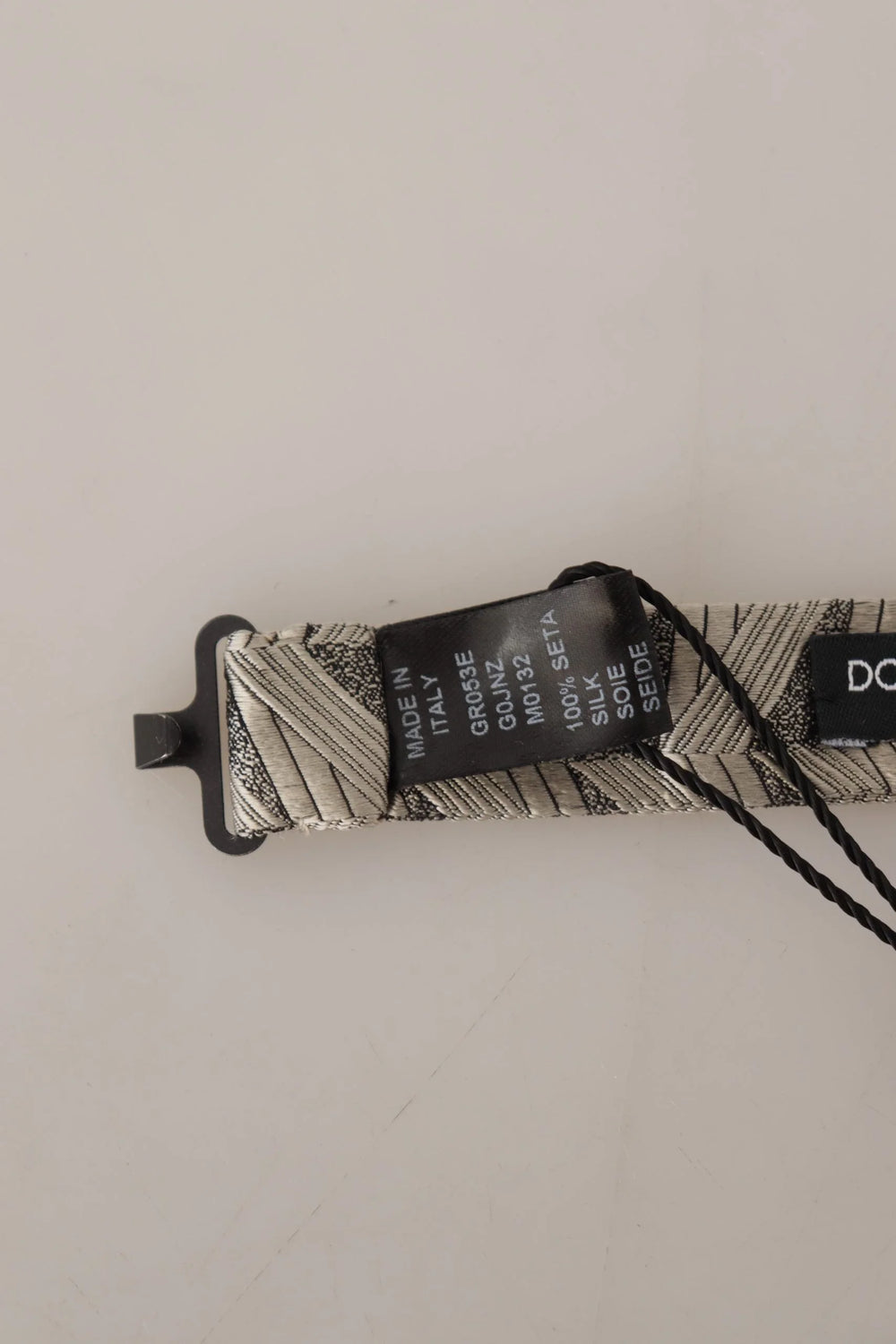 Dolce & Gabbana Gray 100% Silk Adjustable Neck Papillon Bow Tie - Neckties