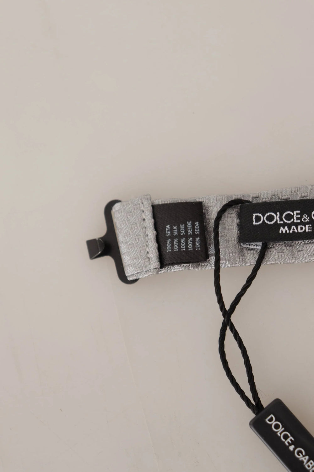 Dolce & Gabbana Gray 100% Silk Adjustable Neck Papillon Tie - Neckties