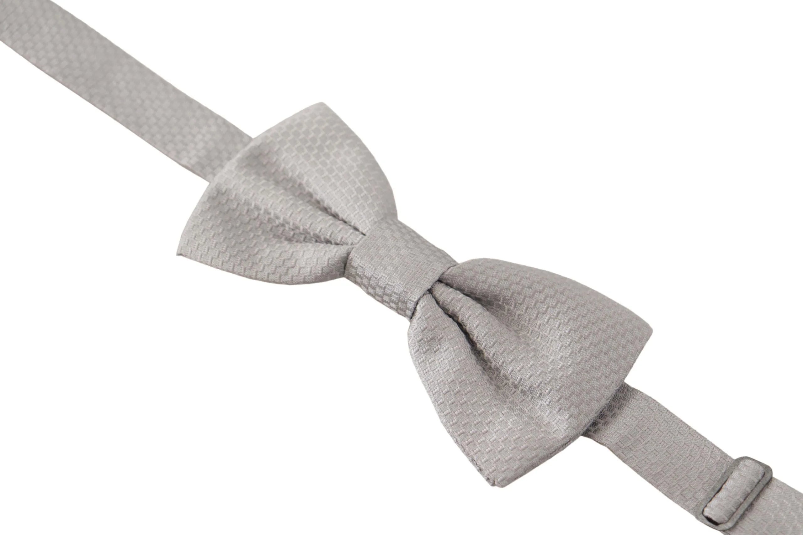 Dolce & Gabbana Gray 100% Silk Adjustable Neck Papillon Tie - Neckties