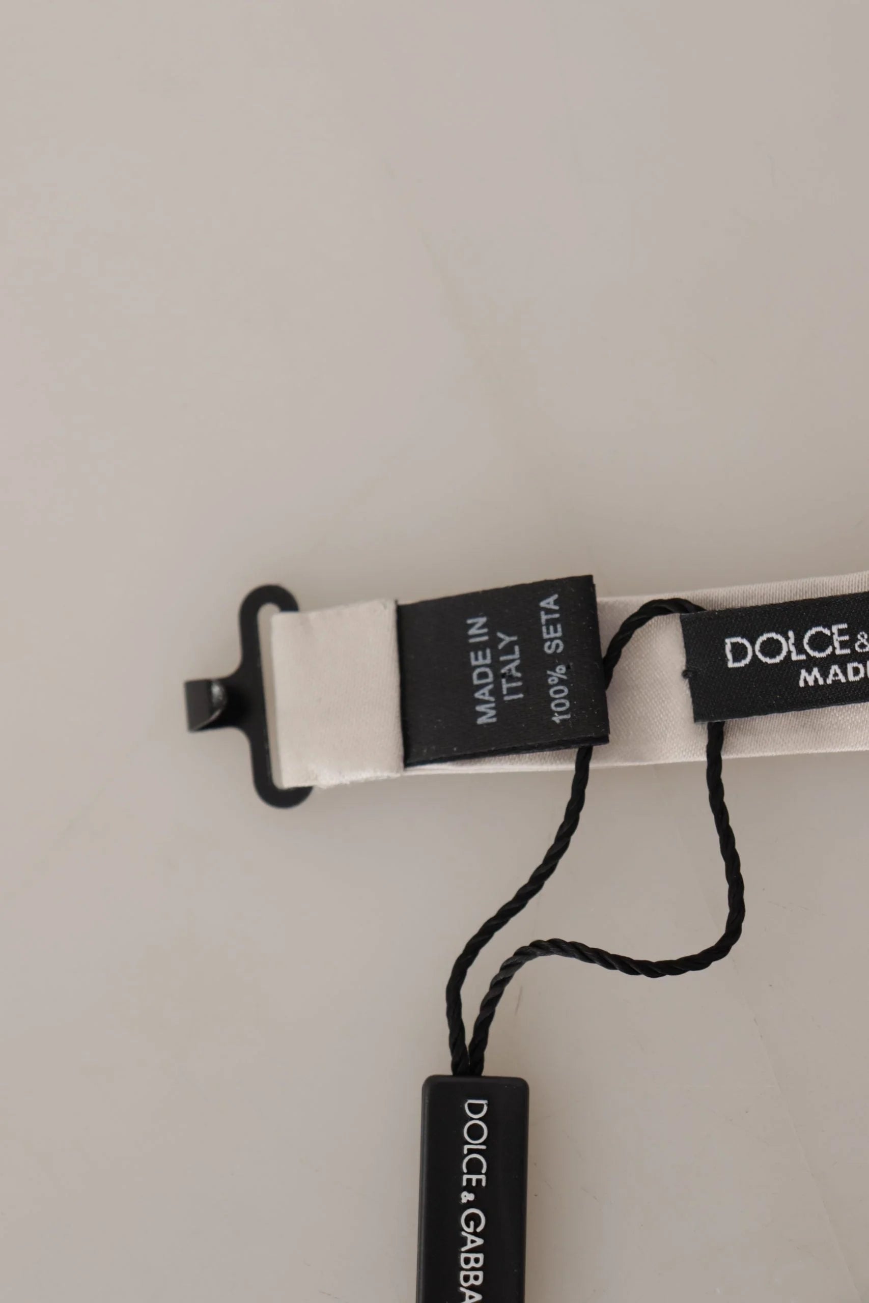 Dolce & Gabbana Gray 100% Silk Adjustable Neck Papillon Tie - Neckties