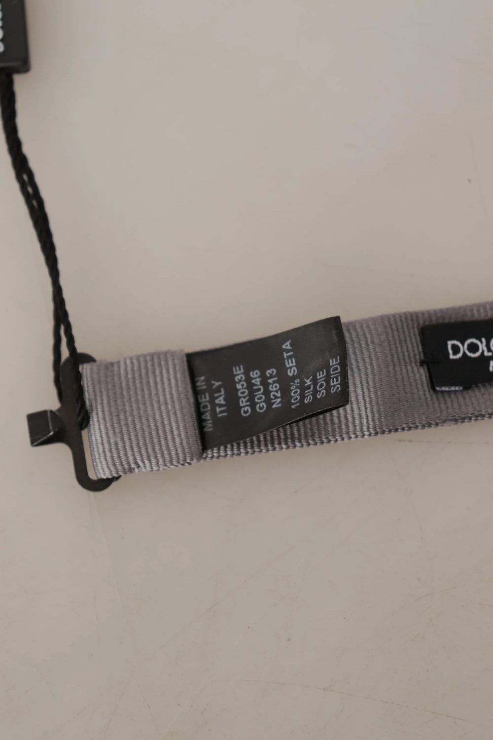 Dolce & Gabbana Gray 100% Silk Adjustable Neck Papillon Tie - Neckties
