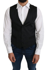 Dolce & Gabbana Gray 100% Silk Formal Coat Vest - IT46 | S - Vests