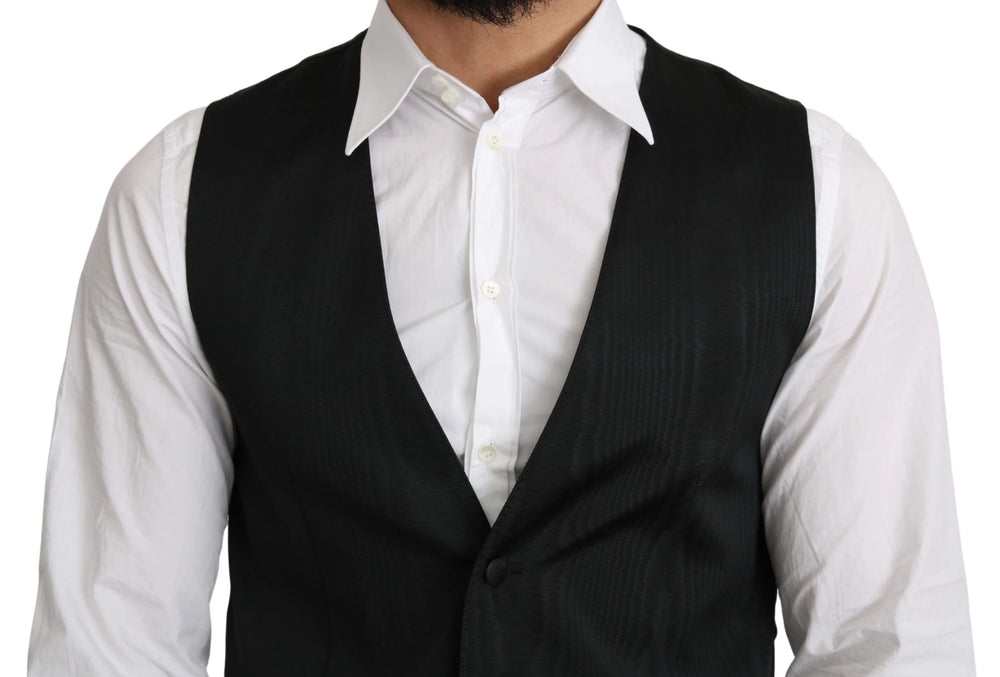 Dolce & Gabbana Gray 100% Silk Formal Coat Vest - IT46 | S - Vests