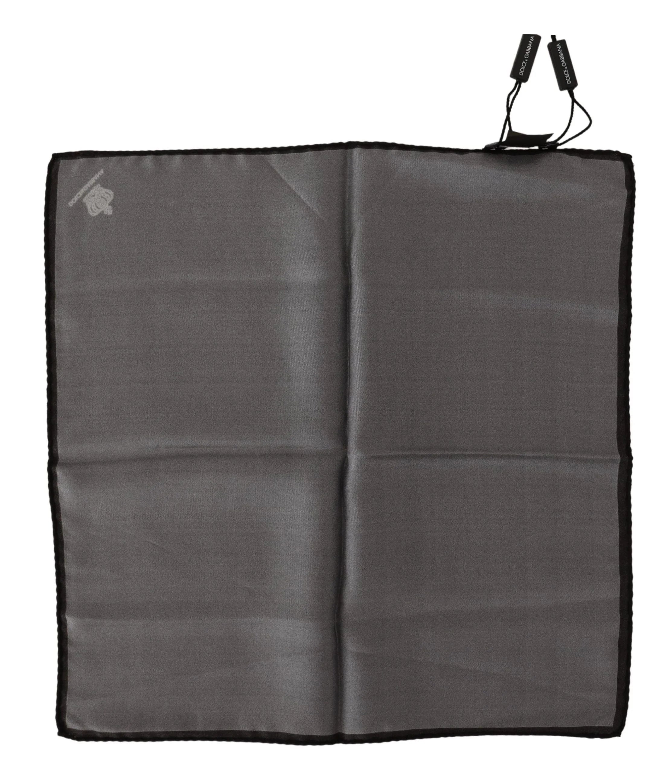 Dolce & Gabbana Gray 100% Silk Square Handkerchief Gray 100% Silk Square Handkerchief - Handkerchiefs