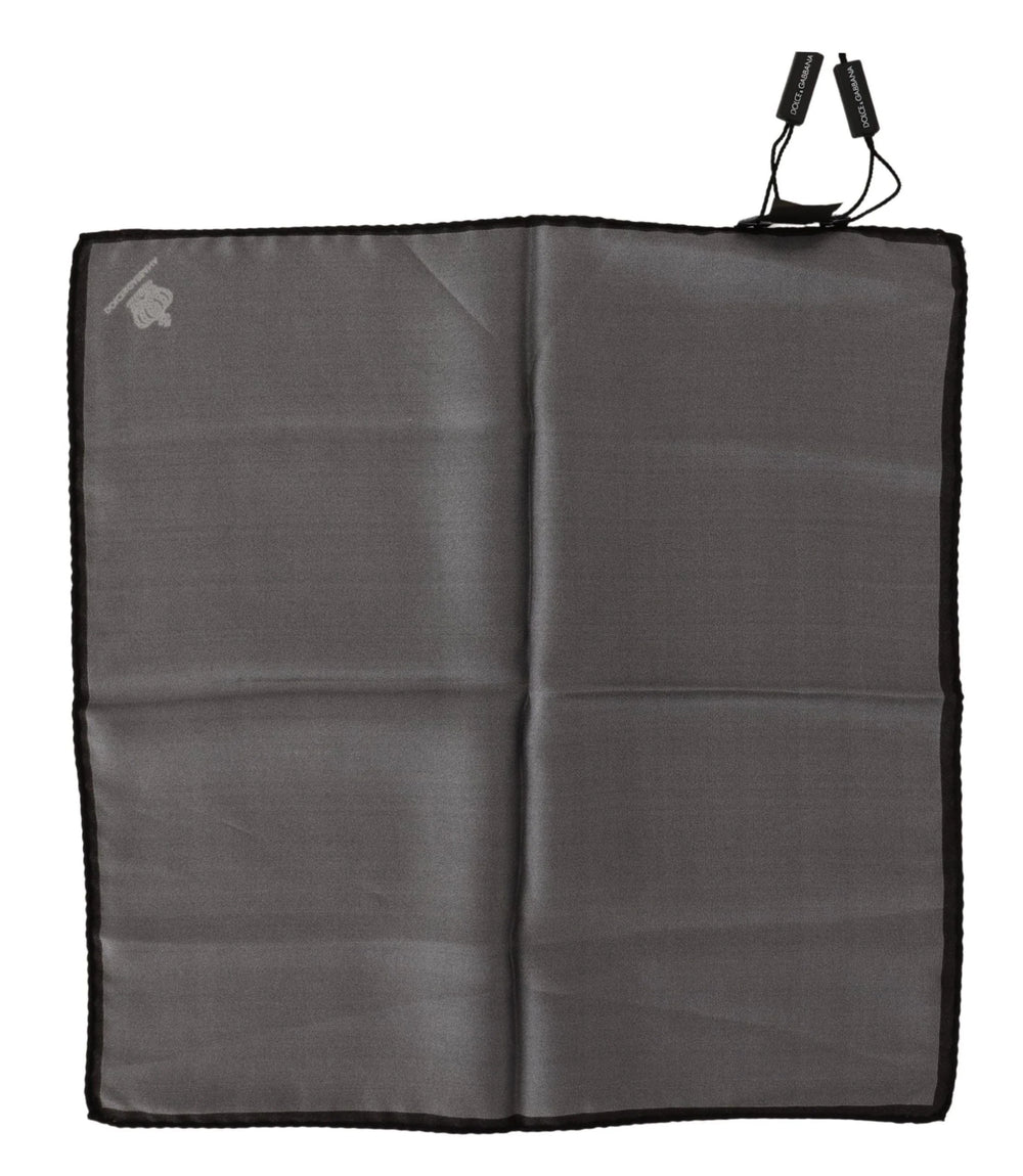 Dolce & Gabbana Gray 100% Silk Square Handkerchief Gray 100% Silk Square Handkerchief - Handkerchiefs