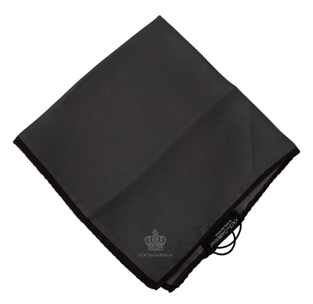 Dolce & Gabbana Gray 100% Silk Square Handkerchief Gray 100% Silk Square Handkerchief - Handkerchiefs