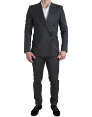 Dolce & Gabbana Gray 2 Piece Double Breasted SICILIA Suit - IT46 | S - Pant Suits