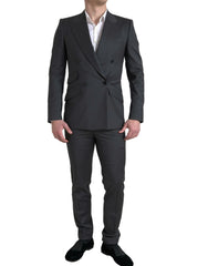 Dolce & Gabbana Gray 2 Piece Double Breasted SICILIA Suit - IT46 | S - Pant Suits
