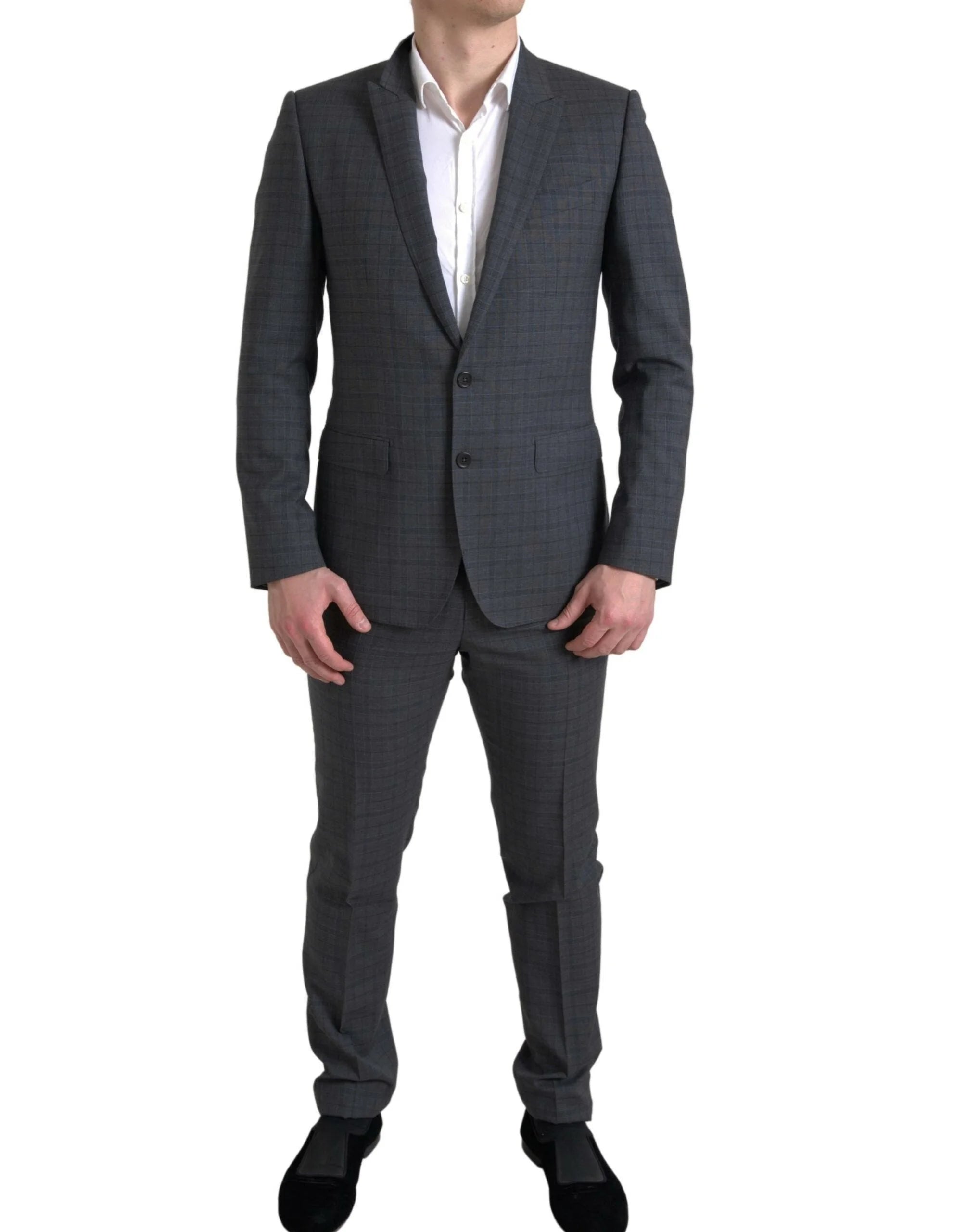 Dolce & Gabbana Gray 2 Piece Single Breasted MARTINI Suit - Pant Suits