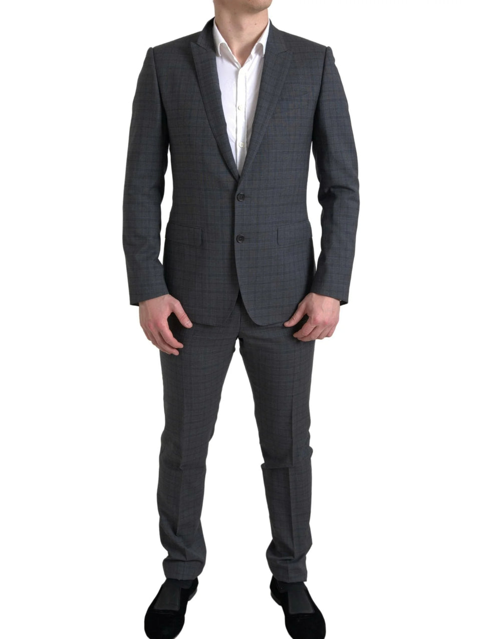 Dolce & Gabbana Gray 2 Piece Single Breasted MARTINI Suit - Pant Suits