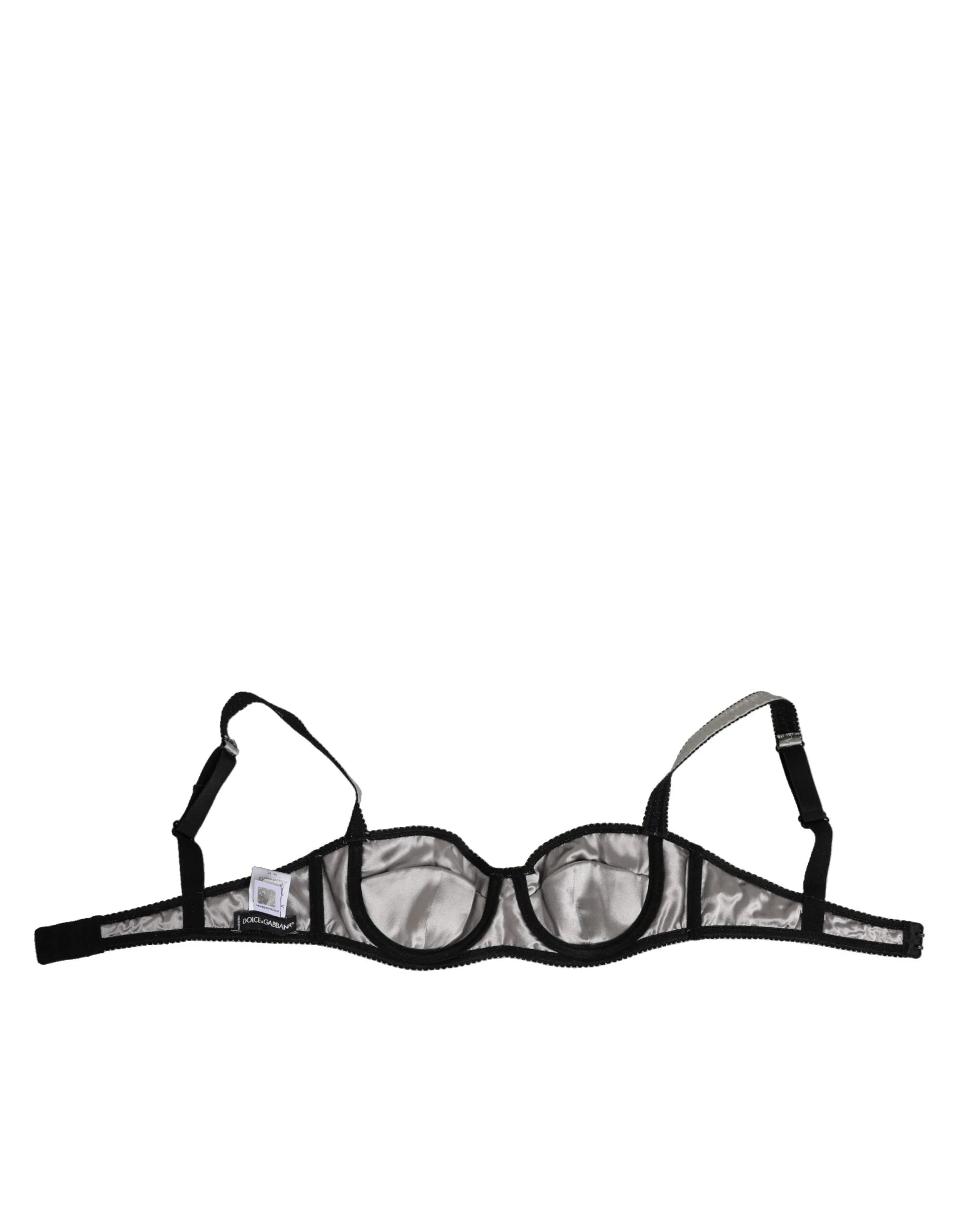 Dolce & Gabbana Gray Acetate Stretch Balconcino Bra Underwear - IT2 | S - Bras