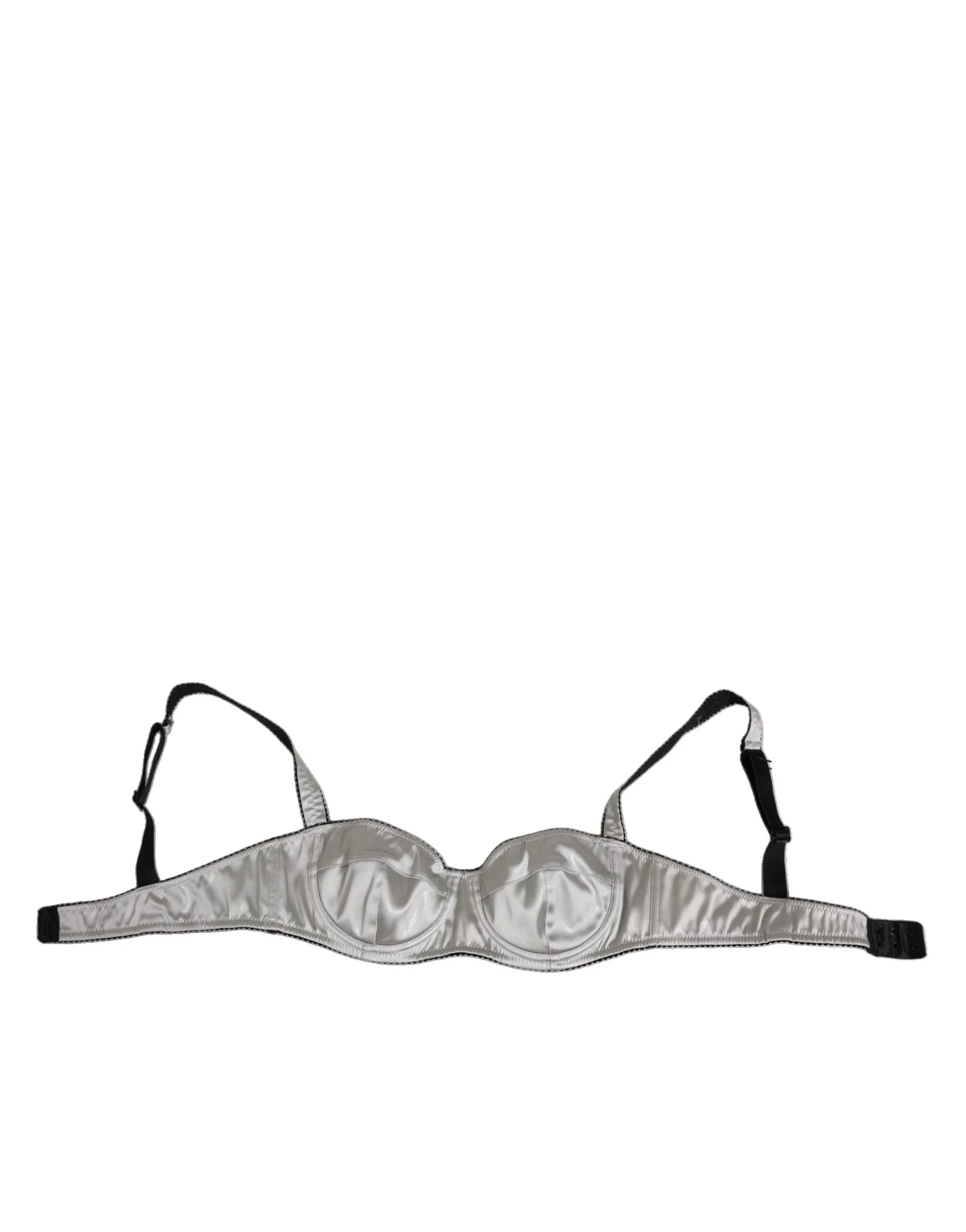 Dolce & Gabbana Gray Acetate Stretch Balconcino Bra Underwear - IT2 | S - Bras