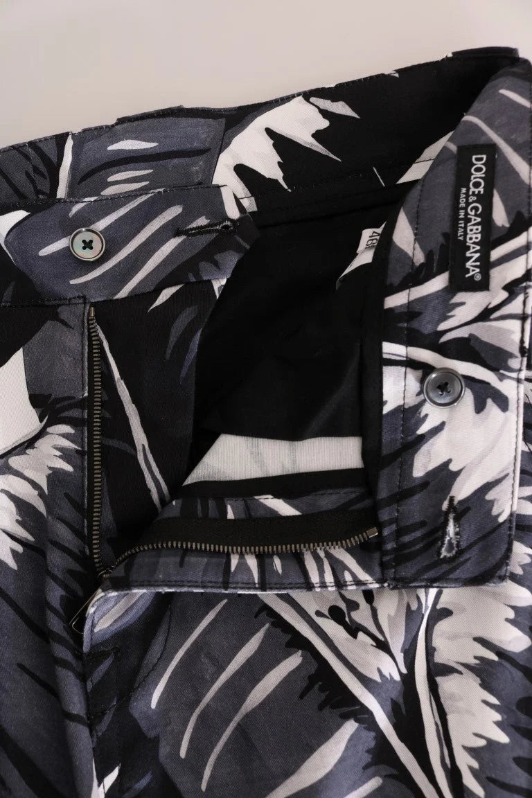 Dolce & Gabbana Gray Banana Leaf Cotton Pants - IT50 | L - Trousers