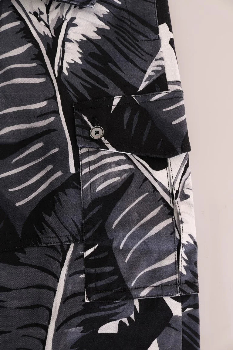 Dolce & Gabbana Gray Banana Leaf Cotton Pants - IT50 | L - Trousers