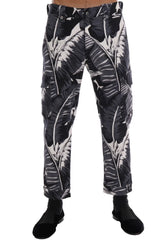 Dolce & Gabbana Gray Banana Leaf Cotton Pants - IT50 | L - Trousers