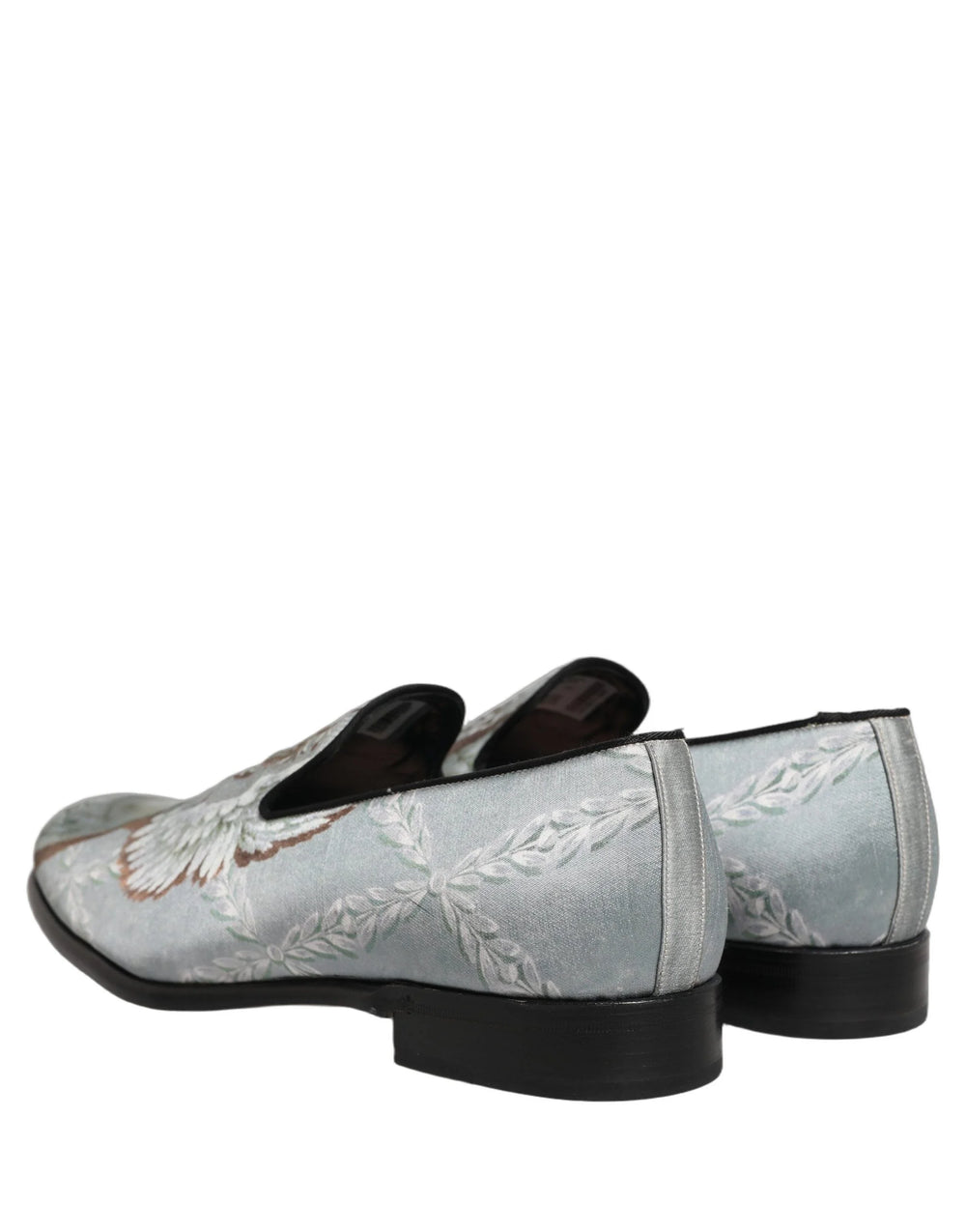Dolce & Gabbana Gray Baroque Angel Velvet Men Loafers Shoes - EU44/US11