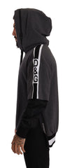Dolce & Gabbana Gray Black Cotton Hooded #DGMILLENNIALS Sweater - IT46 | S - Hoodies