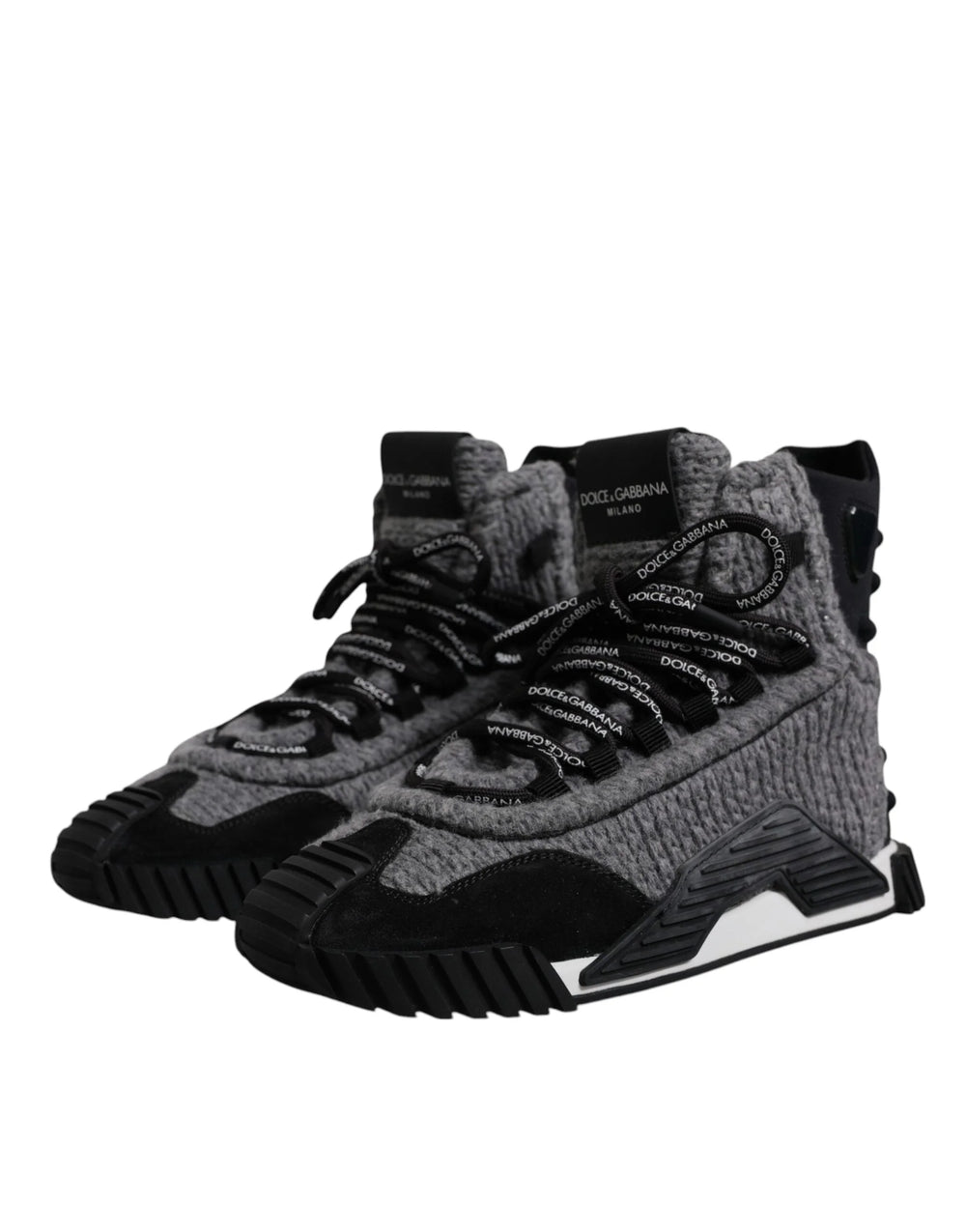 Dolce & Gabbana Gray Black NS1 High Top Boots Sneakers Shoes - EU37.5/US7