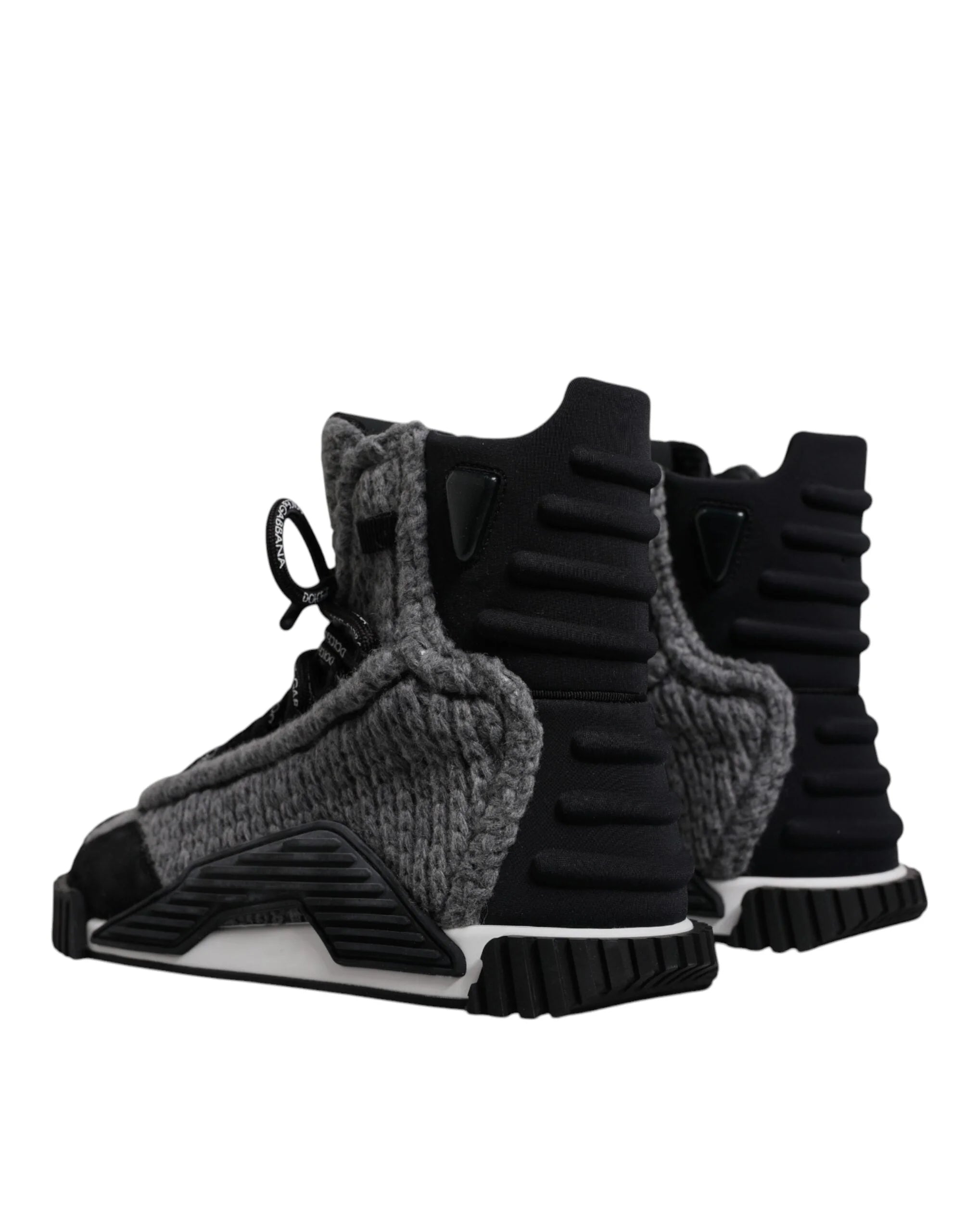Dolce & Gabbana Gray Black NS1 High Top Boots Sneakers Shoes - EU37.5/US7