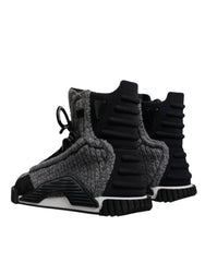 Dolce & Gabbana Gray Black NS1 High Top Boots Sneakers Shoes - EU37.5/US7