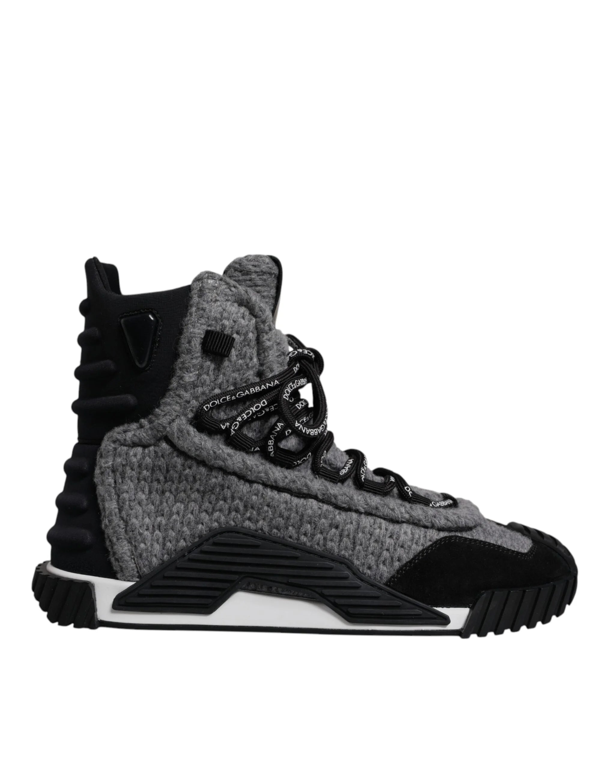 Dolce & Gabbana Gray Black NS1 High Top Boots Sneakers Shoes - EU37.5/US7