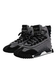 Dolce & Gabbana Gray Black NS1 High Top Boots Sneakers Shoes - EU37.5/US7 - Sneakers