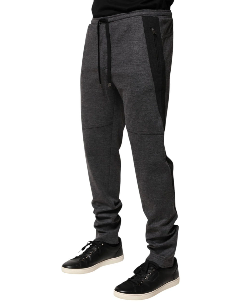 Dolce & Gabbana Gray Black Wool Blend Jogger Sweatpants Pants - IT52 | XL - Joggers