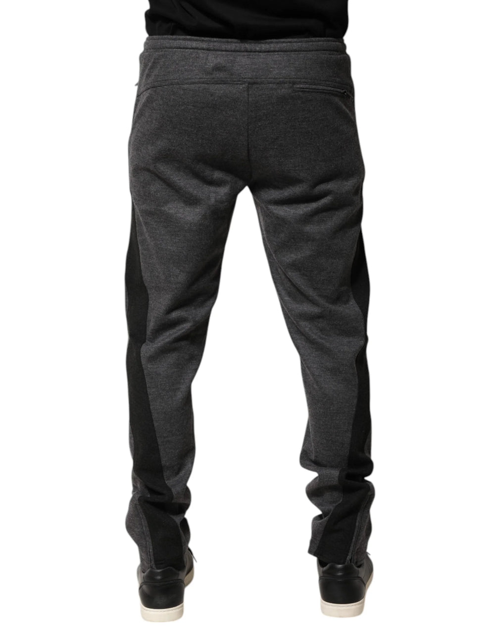 Dolce & Gabbana Gray Black Wool Blend Jogger Sweatpants Pants - IT52 | XL - Joggers
