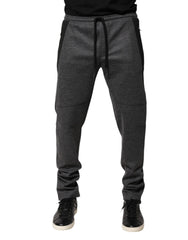 Dolce & Gabbana Gray Black Wool Blend Jogger Sweatpants Pants - IT52 | XL