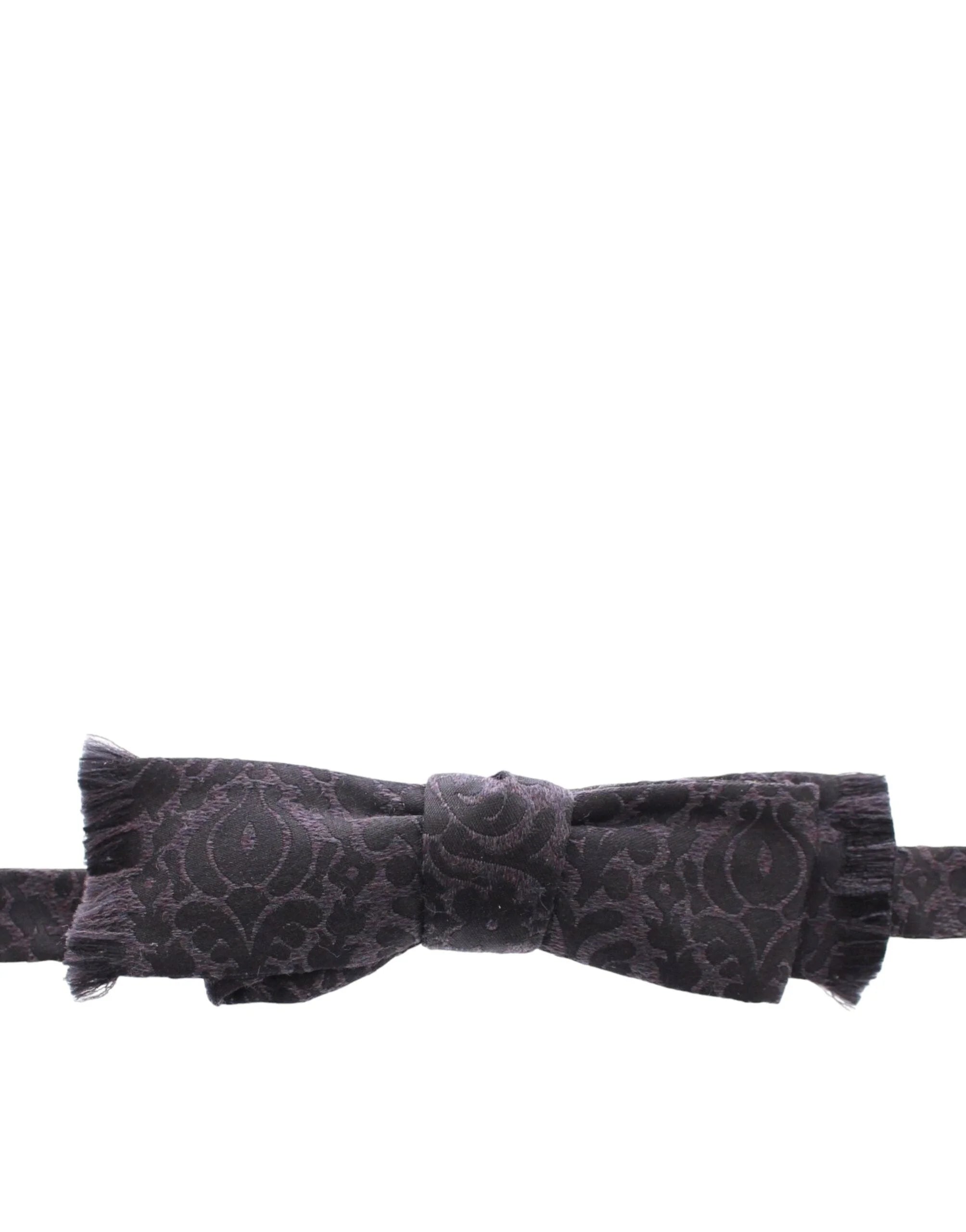 Dolce & Gabbana Gray Black Wool Bow Tie - Neckties