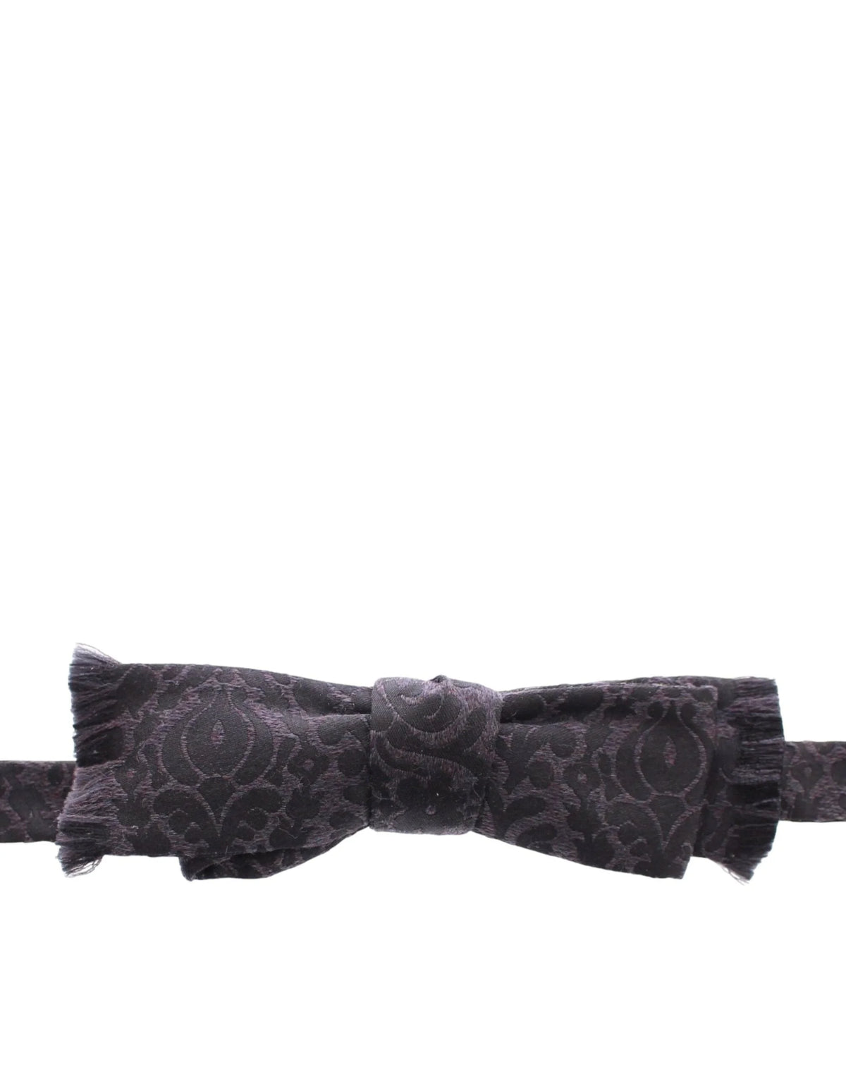 Dolce & Gabbana Gray Black Wool Bow Tie - Neckties