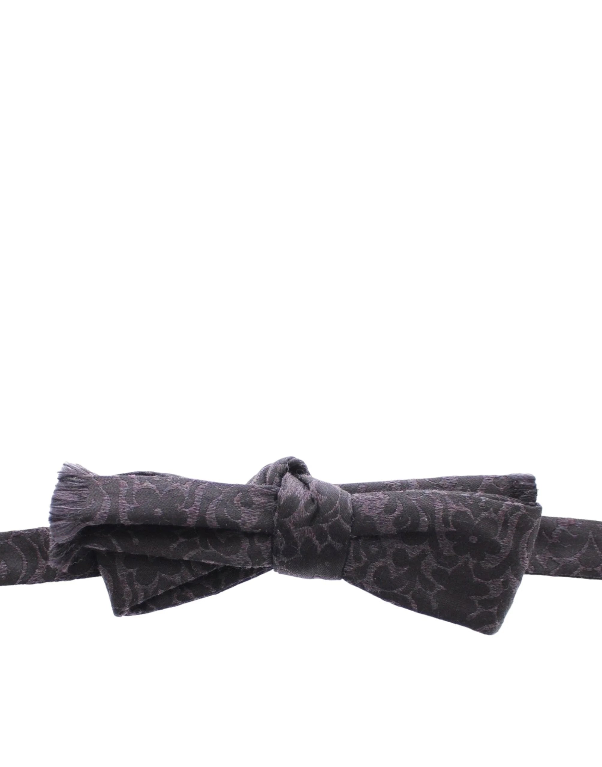Dolce & Gabbana Gray Black Wool Bow Tie - Neckties