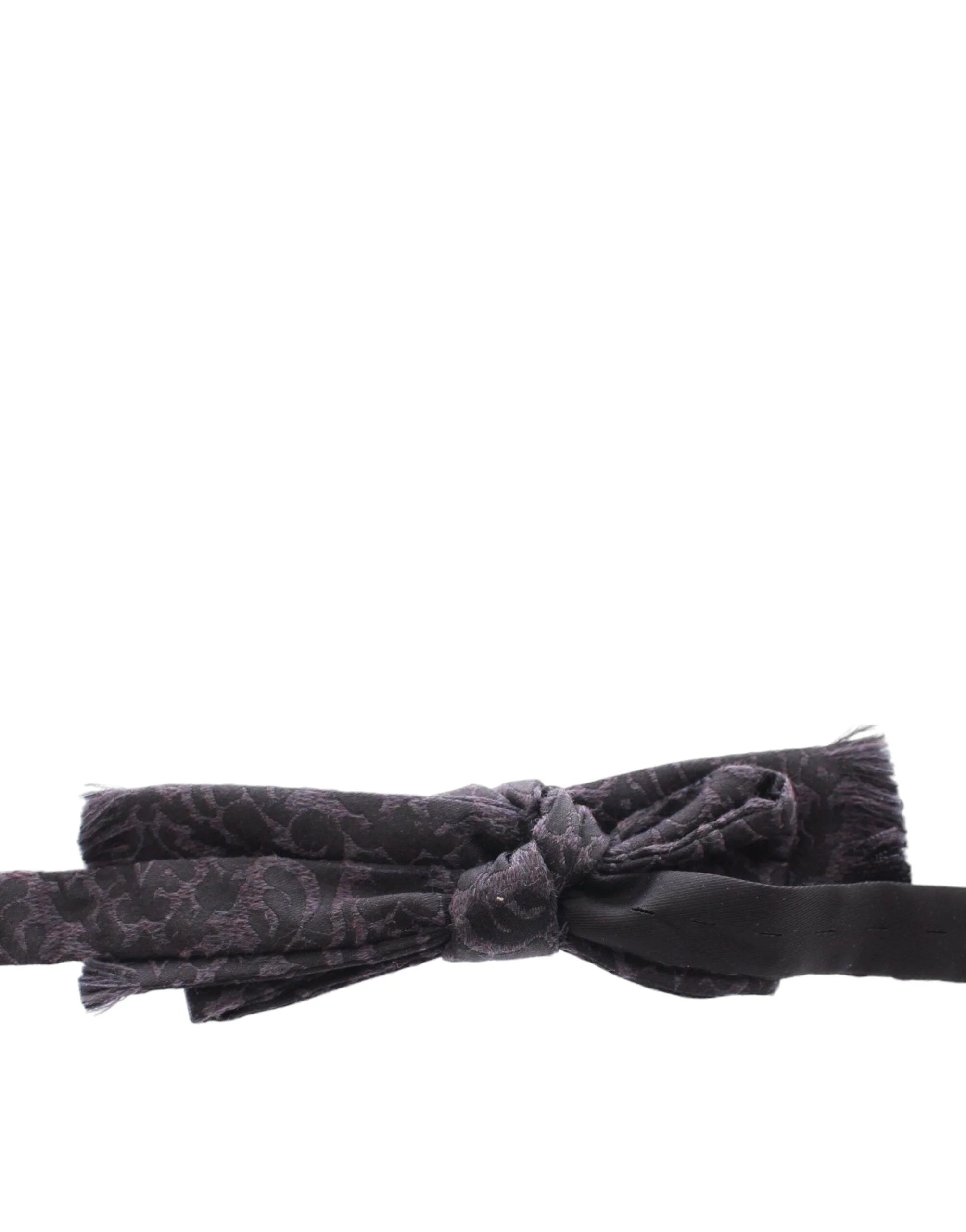 Dolce & Gabbana Gray Black Wool Bow Tie - Neckties