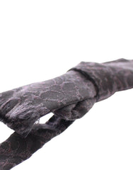 Dolce & Gabbana Gray Black Wool Bow Tie - Neckties