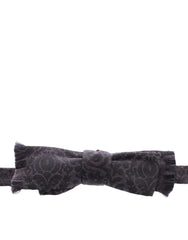 Dolce & Gabbana Gray Black Wool Silk Bow Tie - Neckties