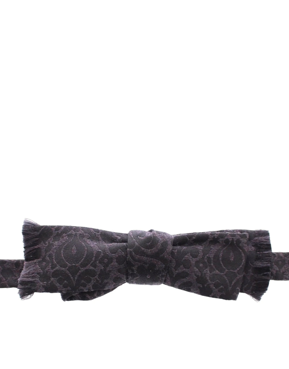 Dolce & Gabbana Gray Black Wool Silk Bow Tie - Neckties