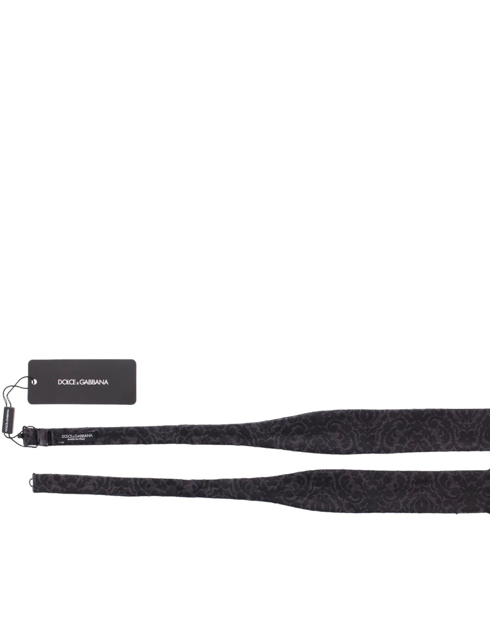 Dolce & Gabbana Gray Black Wool Silk Bow Tie - Neckties