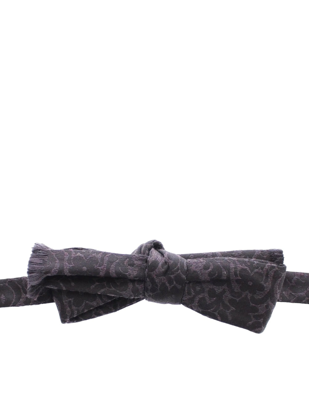 Dolce & Gabbana Gray Black Wool Silk Bow Tie - Neckties