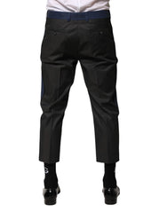Dolce & Gabbana Gray Blue Cotton 3/4 Chinos Crop Trouser Pants - IT44 | XS