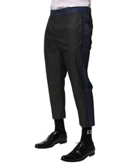 Dolce & Gabbana Gray Blue Cotton 3/4 Chinos Crop Trouser Pants - IT44 | XS