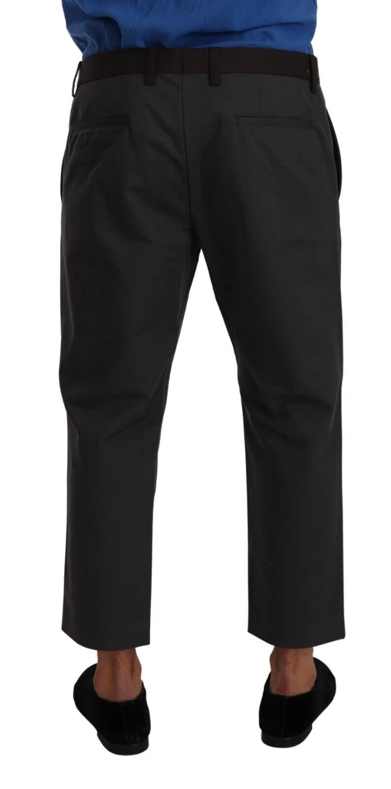 Dolce & Gabbana Gray Bordeaux Striped Cropped Trouser Pants - Trousers