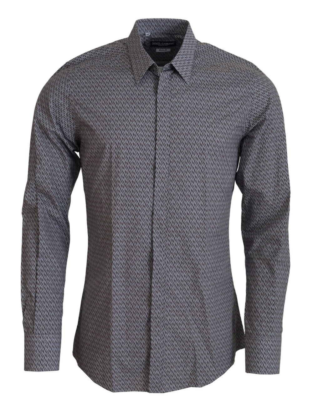 Dolce & Gabbana Gray Brown GOLD Slim Fit Dress Formal Shirt - Shirts