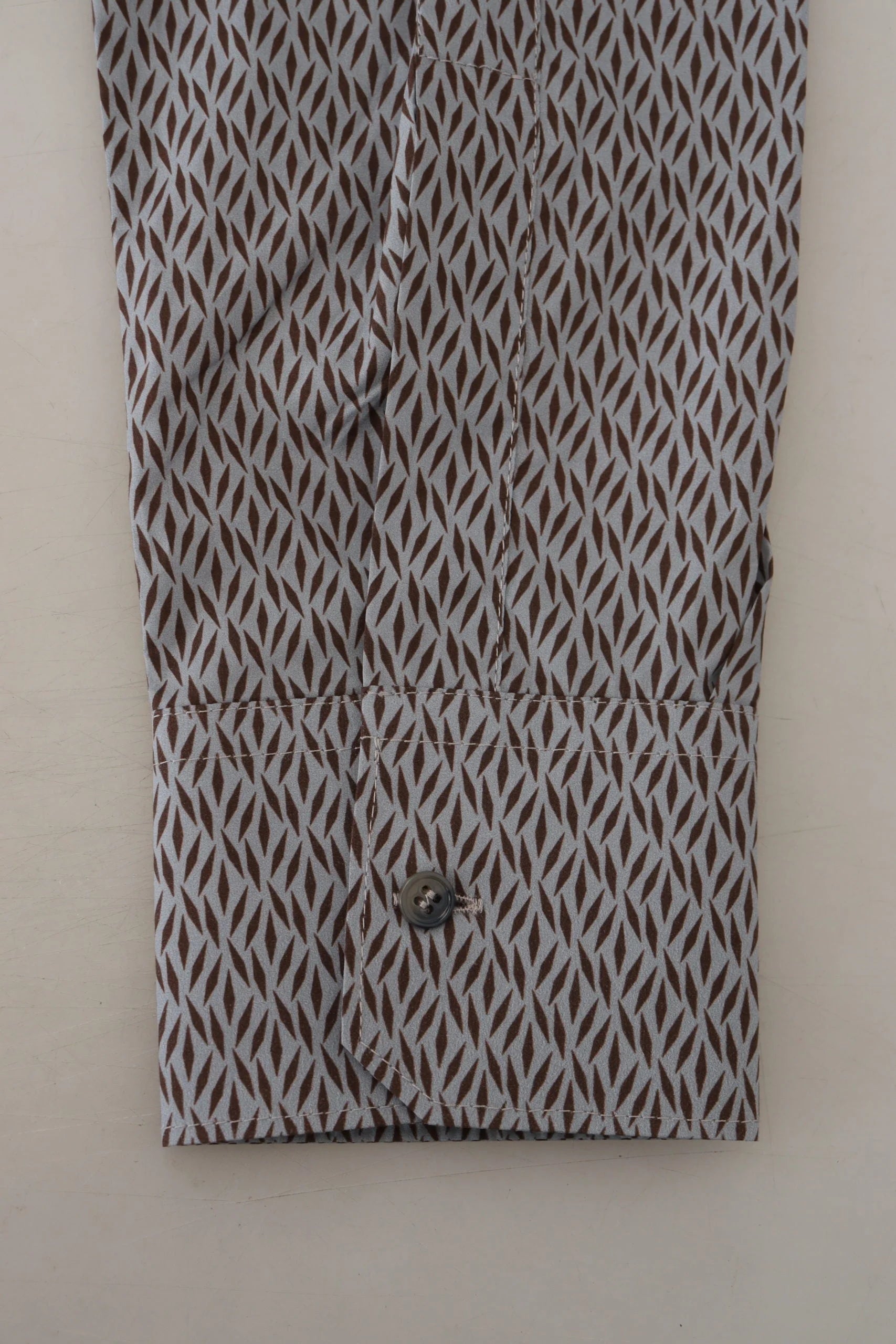 Dolce & Gabbana Gray Brown GOLD Slim Fit Dress Formal Shirt - Shirts