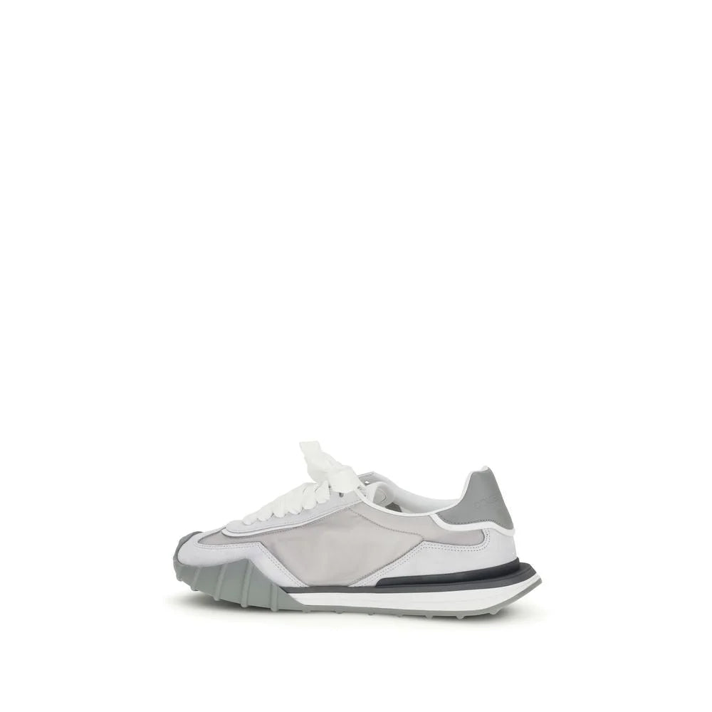 Dolce & Gabbana Gray Calf Leather Bos Taurus Athletic Sneakers - EU40.5/US7.5