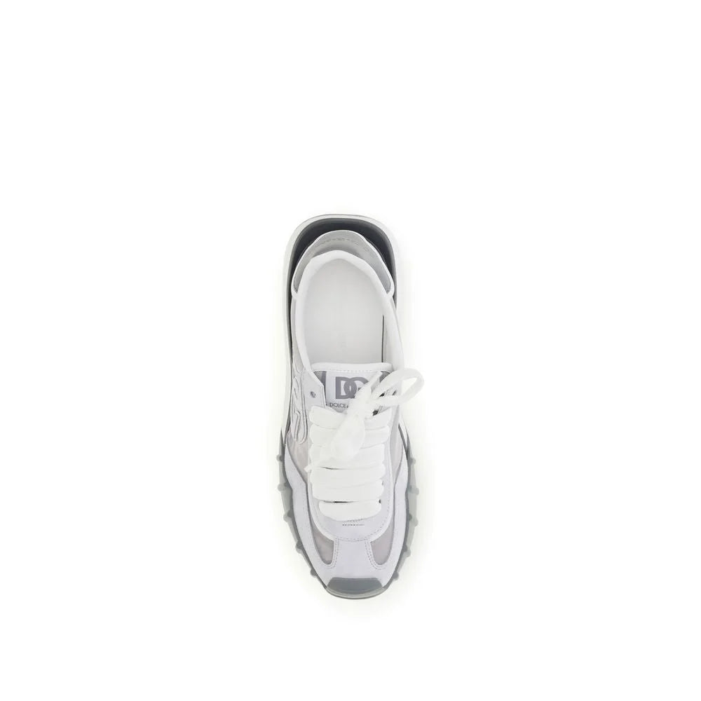 Dolce & Gabbana Gray Calf Leather Bos Taurus Athletic Sneakers - EU40.5/US7.5