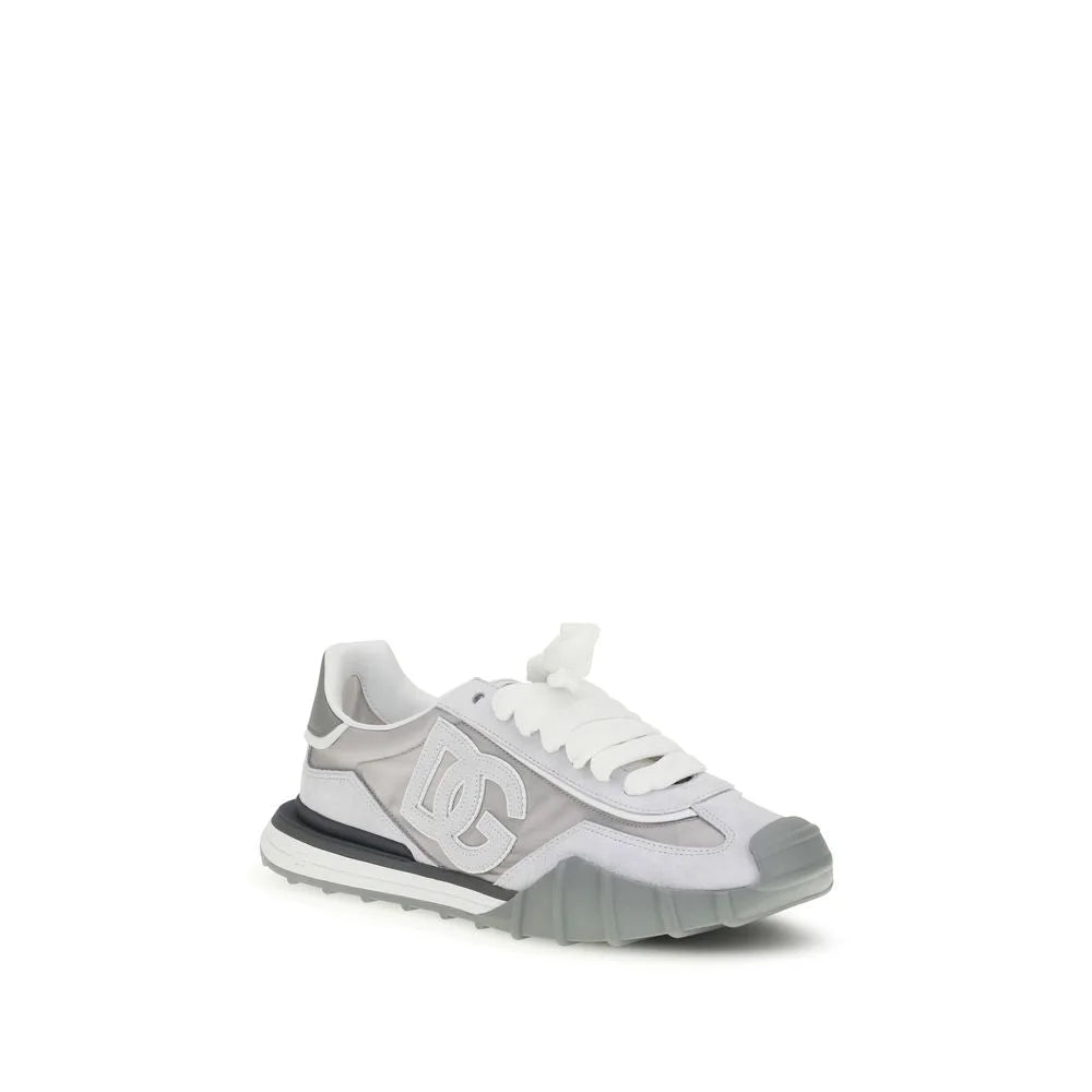 Dolce & Gabbana Gray Calf Leather Bos Taurus Athletic Sneakers - EU40.5/US7.5