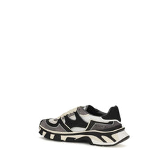 Dolce & Gabbana Gray Calf Leather Bos Taurus Chunky Sneakers