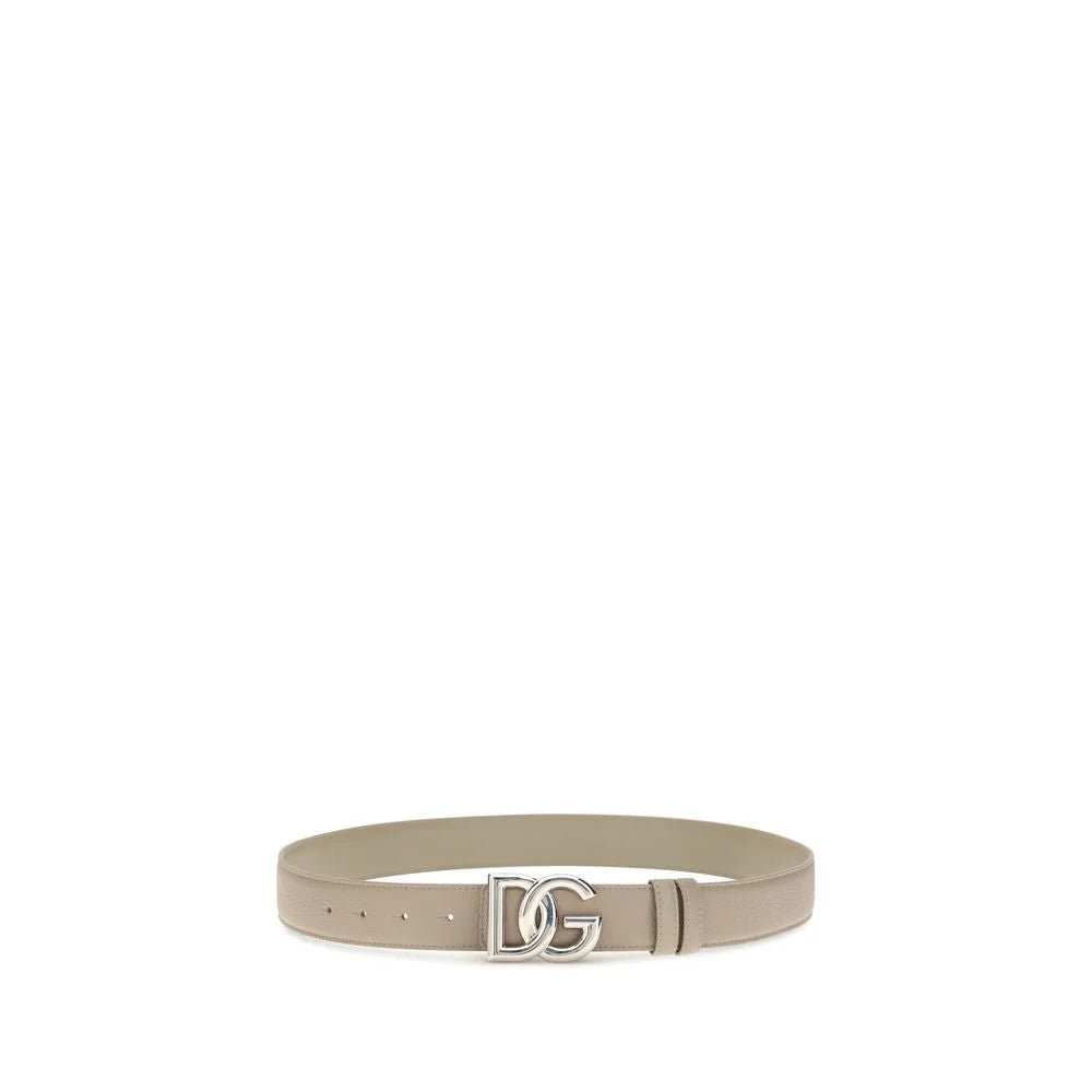 Dolce & Gabbana Gray Calf Leather Bos Taurus Regular Belt